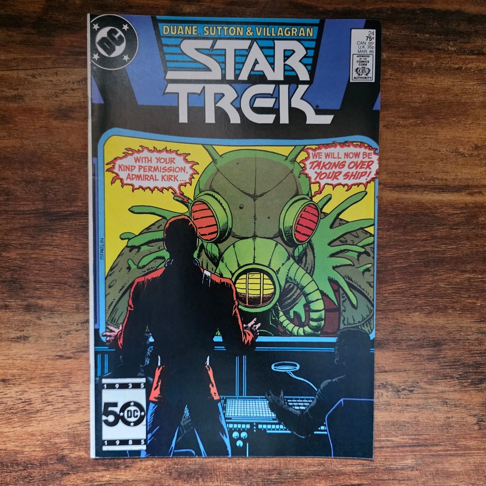 DC Comics Star‎ Trek Comic Book Blue Admiral Kirk Sci-Fi 1986 Issue 24 Retro